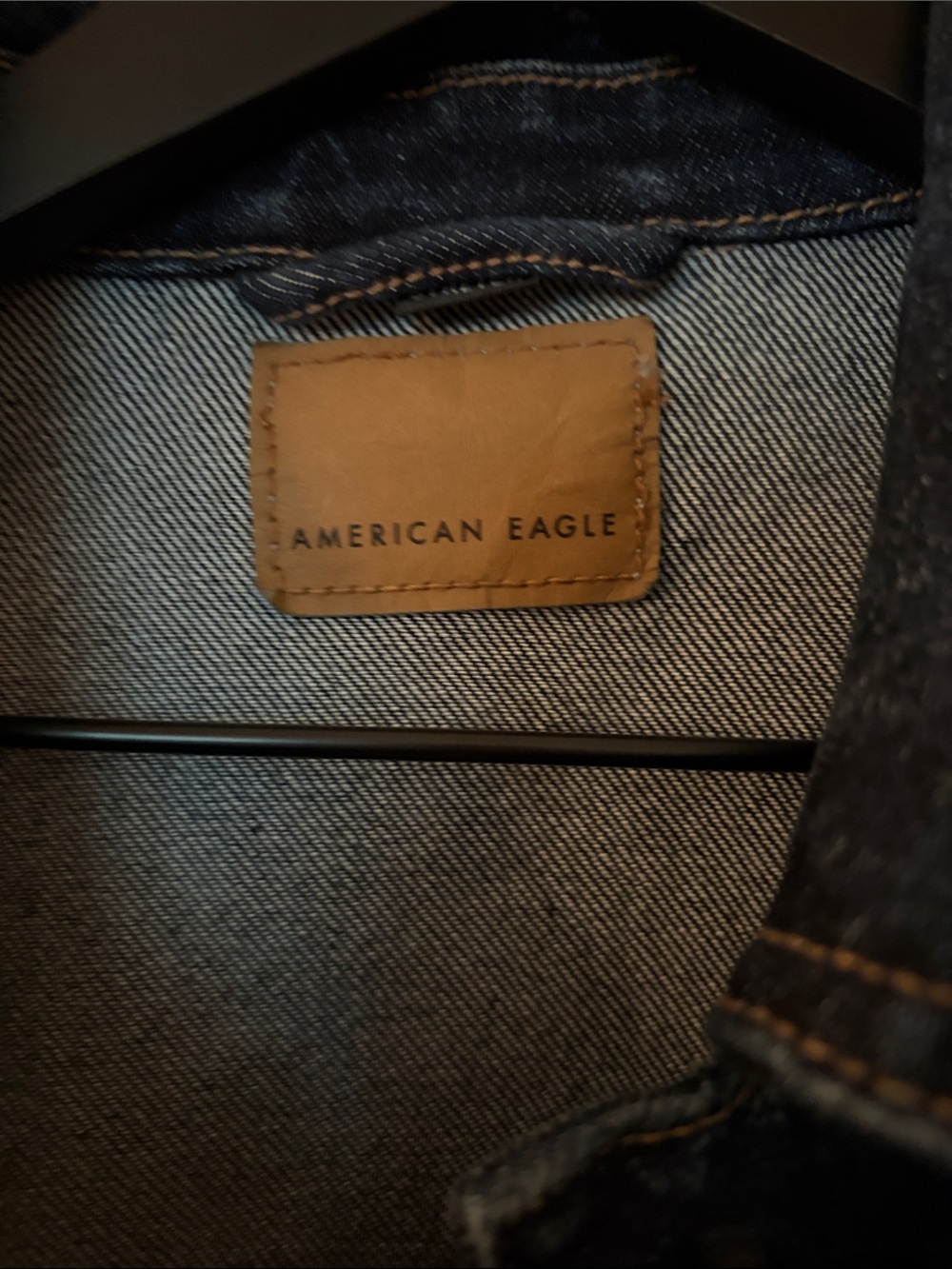 NWOT American Eagle Outfitters Dark Blue Denim Jean Jacket - Picture 2 of 3